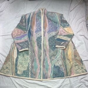 RARE COOGI swing coat unisex pastel ivory falcon design